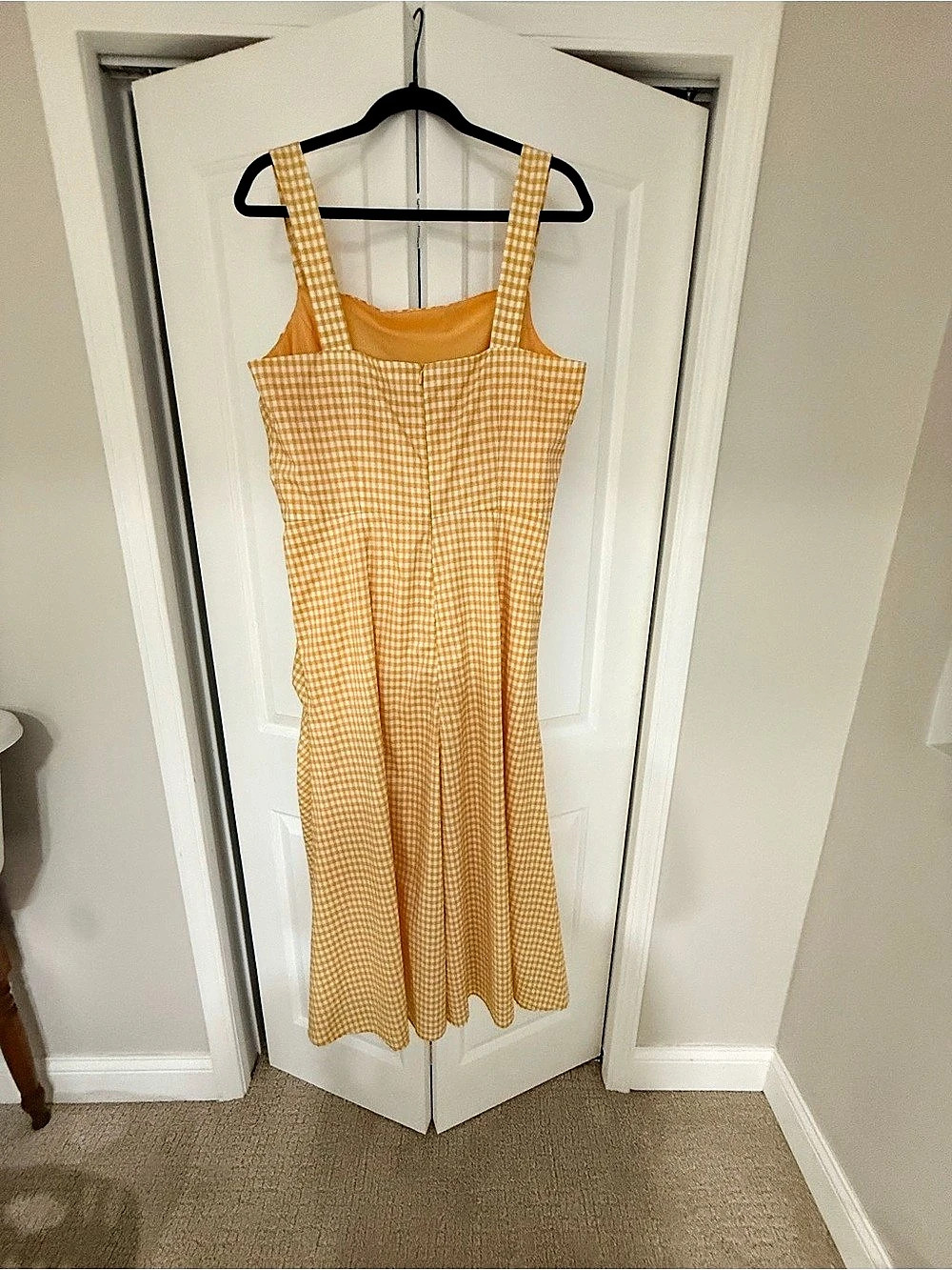 TAYLOR Gingham Ruched Midi Dress Size 16 NWOT
